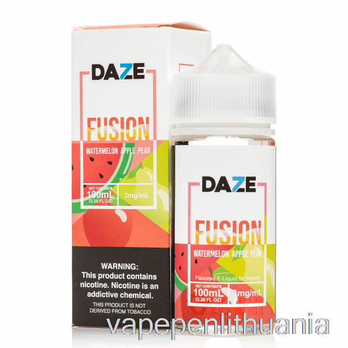 Arbūzas Obuolių Kriaušės - 7 Daze Fusion - 100 Ml 3 Mg Vape Skysčio